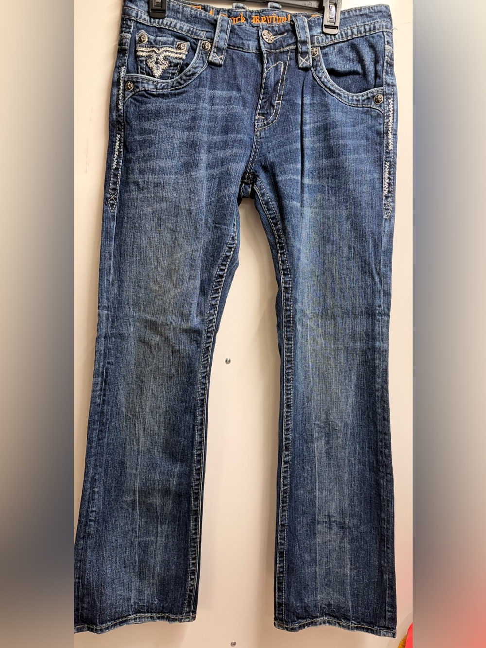 Rock Revival Dysons slim boot jeans size 32 denim mid low rise men’s